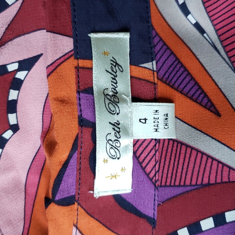 Silk Collared Pattern Dress - image 6